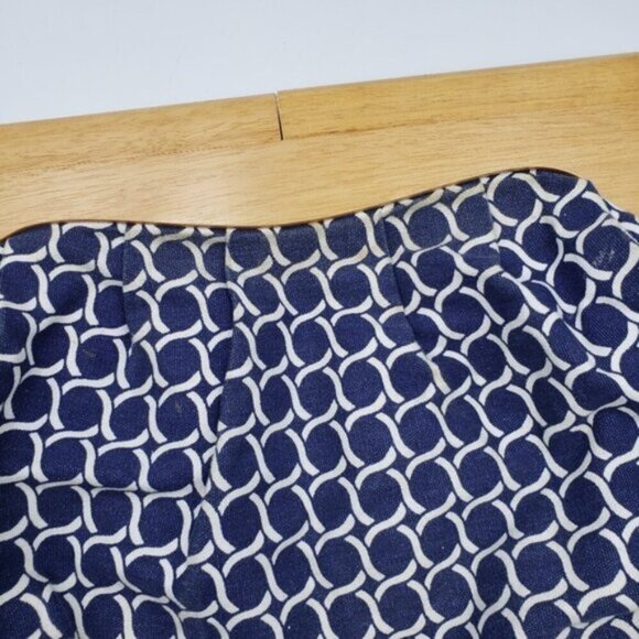 Old Navy Retro Style Wood handle Clutch Navy Blue Off White - Picture 14 of 15